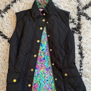 Lilly Pulitzer Black Quilted Vest